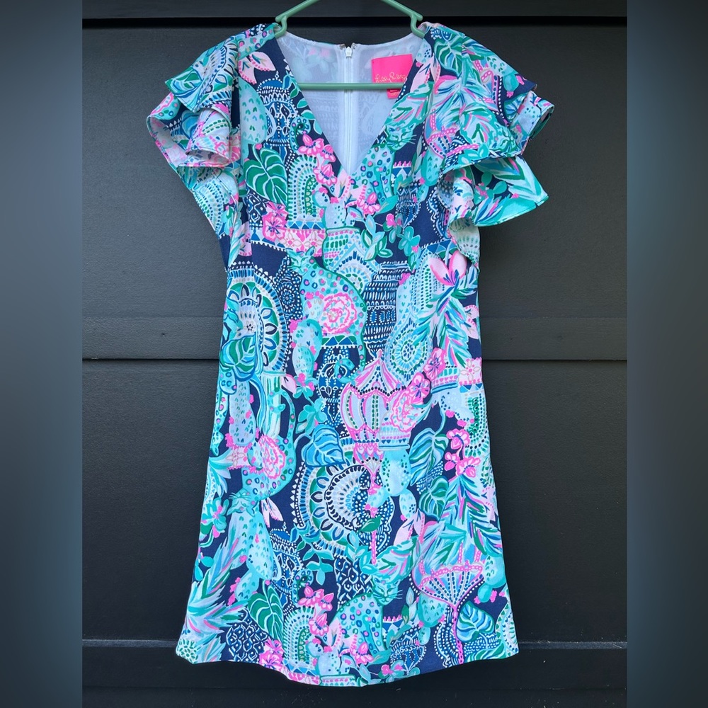 Lilly Pulitzer Kathie Spring Floral Flutter Sleeve Dress